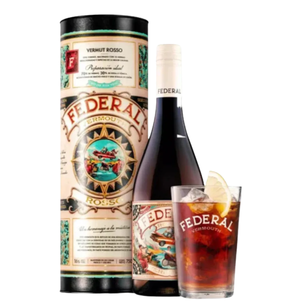 estuche vermut federal + vaso